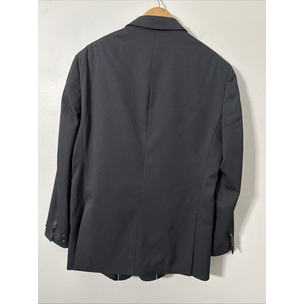 Marc Ecko Black Polyester Rayon Blend Suit Jacket Blazer Y2K size 44R‎